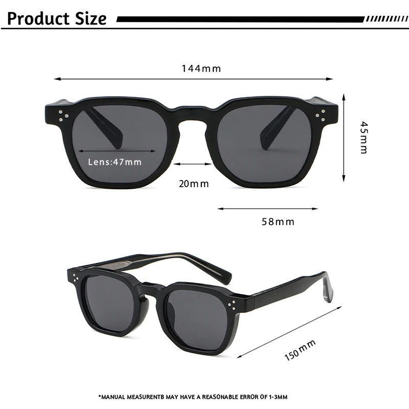 CATERSIDE Fashion Men Sunglasses Small Frame Square Personalized Design Sun Glasses Women Travel Party Business Festival Gift - Image 5