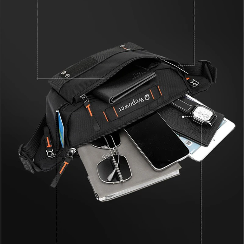 Men Waist Pack Belt Bag Cross Body Sling Chest Bags Commuter Outdoor Sports Travel Climb Nylon Male Shoulder Bum Hip Fanny Bags - Image 5