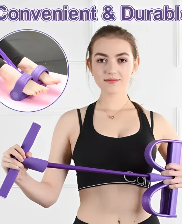Four-Tube Pedal Tensioner Multi-Functional Household Fitness Equipment Yoga Abdominal Strengthening Elastic Band Tension Rope