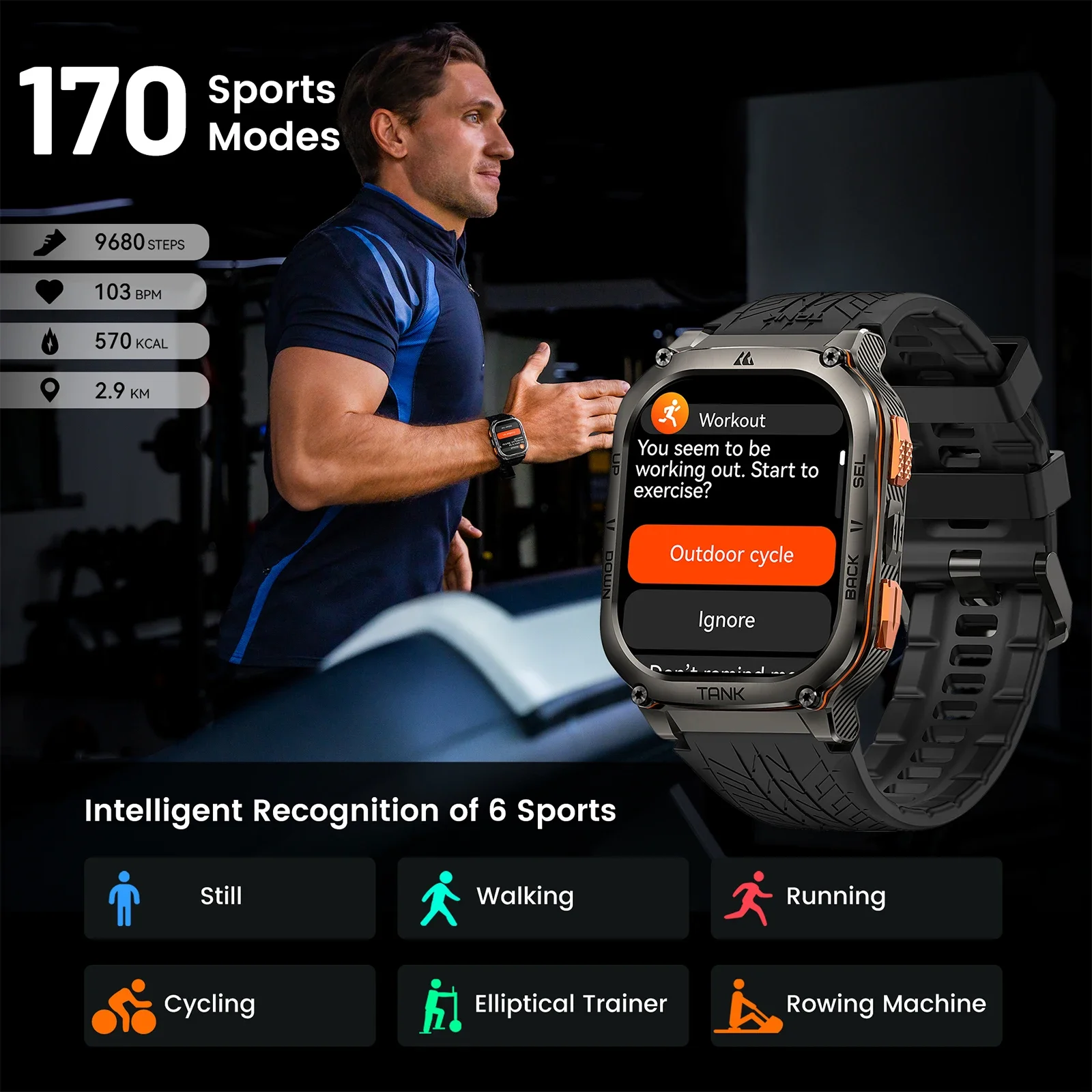 KOSPET TANK M3 Ultra GPS Smart Watch For Mentainless Steel Smartwatch 5ATM IP69K Waterproof Bluetooth Call Health Monitor - Image 6