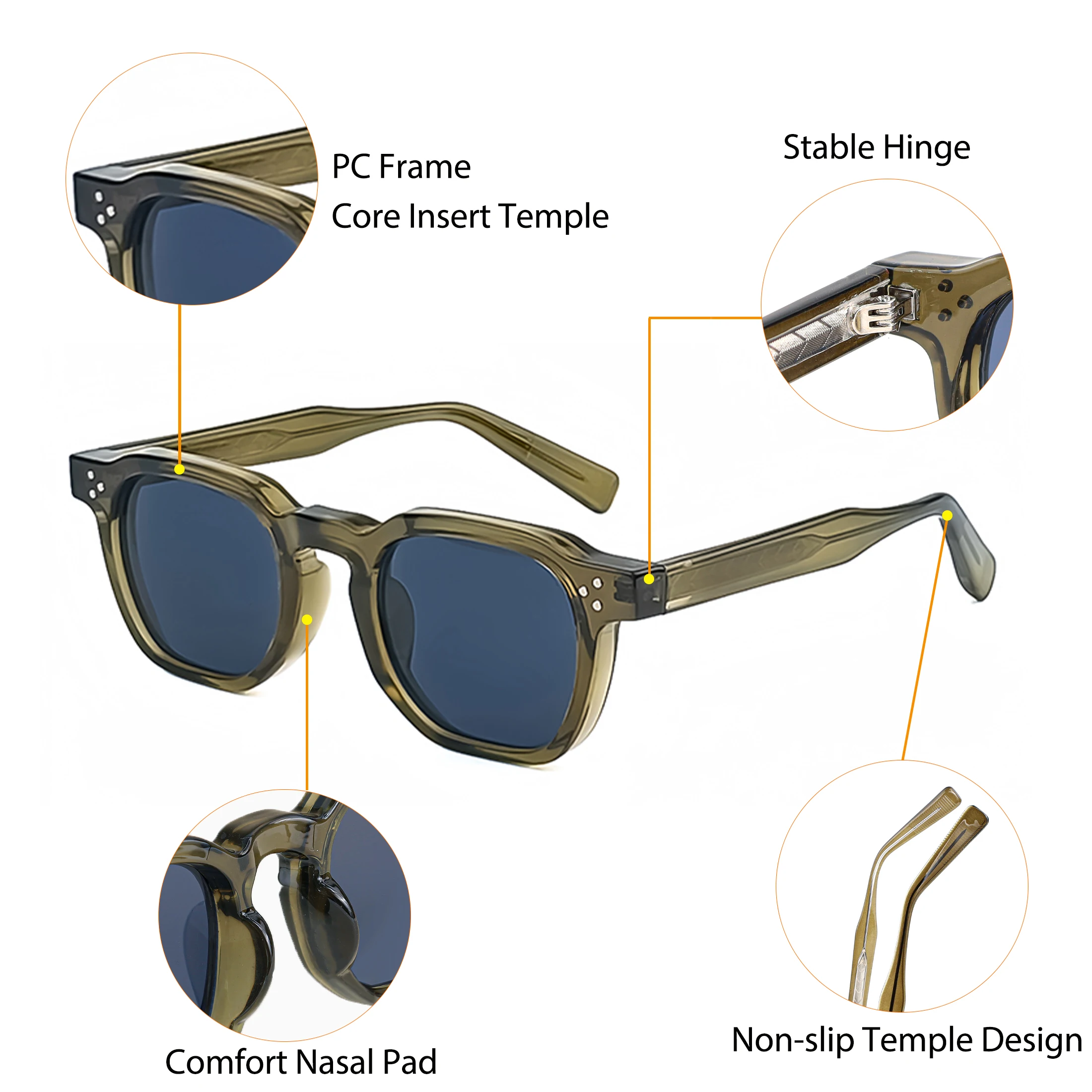 CATERSIDE Fashion Men Sunglasses Small Frame Square Personalized Design Sun Glasses Women Travel Party Business Festival Gift - Image 6