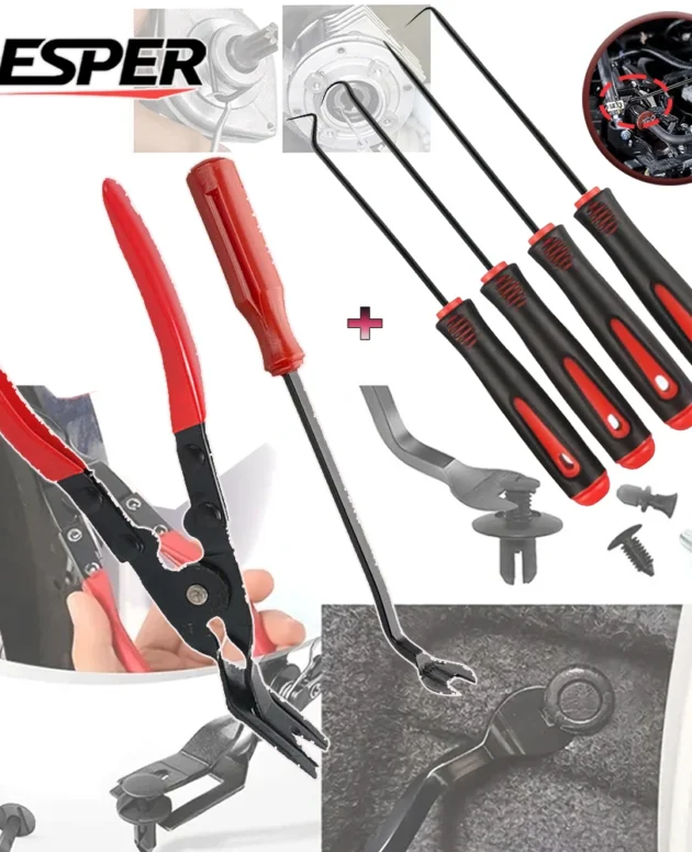 6/2Pcs Automotive Trim Clip Removal Pliers Car Door Panel Fastener Push Pin Remover Tool Kit Auto Pry Tools for Interior Repair