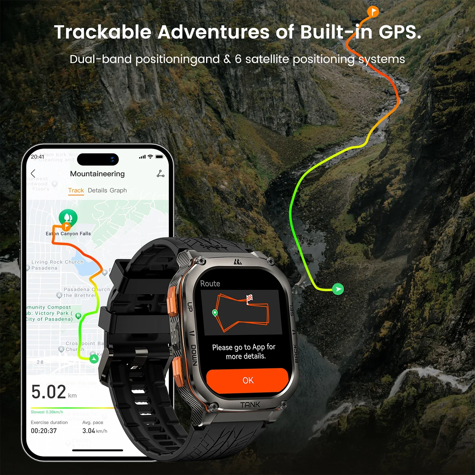 KOSPET TANK M3 Ultra GPS Smart Watch For Mentainless Steel Smartwatch 5ATM IP69K Waterproof Bluetooth Call Health Monitor - Image 3