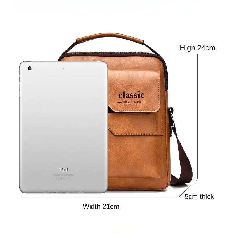 Men Crossbody Bag Men Shoulder Bags Zippers Handbags Large Capacity Artificial Leather Bag For Male Messenger Tote Bags Bolsa - Image 3
