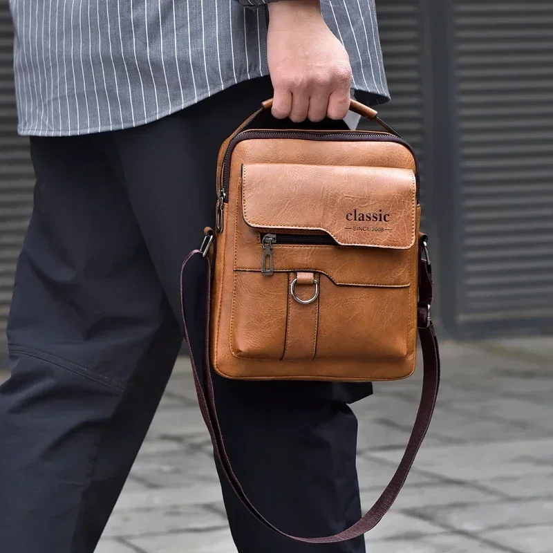 Men Crossbody Bag Men Shoulder Bags Zippers Handbags Large Capacity Artificial Leather Bag For Male Messenger Tote Bags Bolsa - Image 6