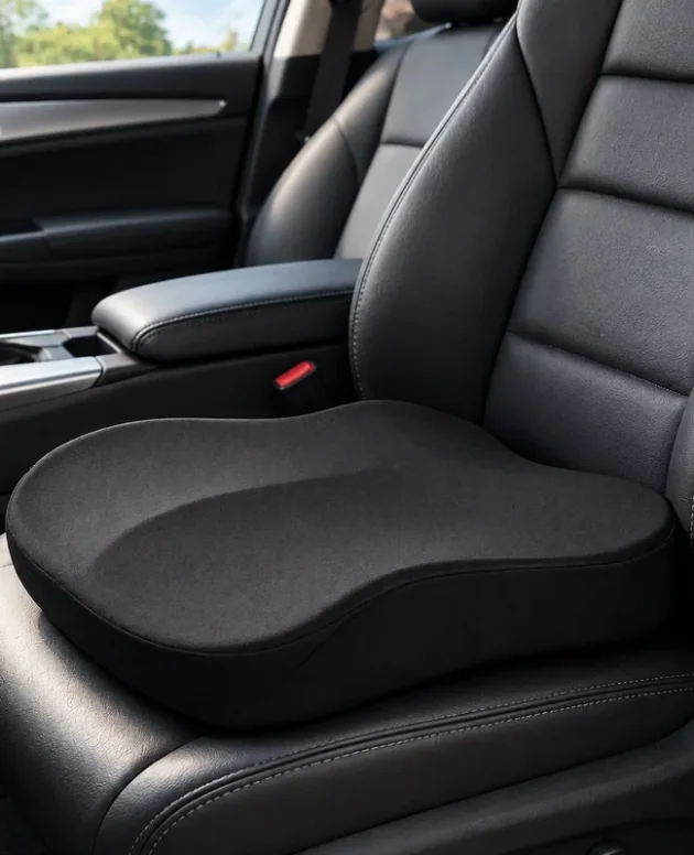 Comfort-Enhancing Portable Car Seat Pad with Breathable Fabric and Anti-Tiredness Support