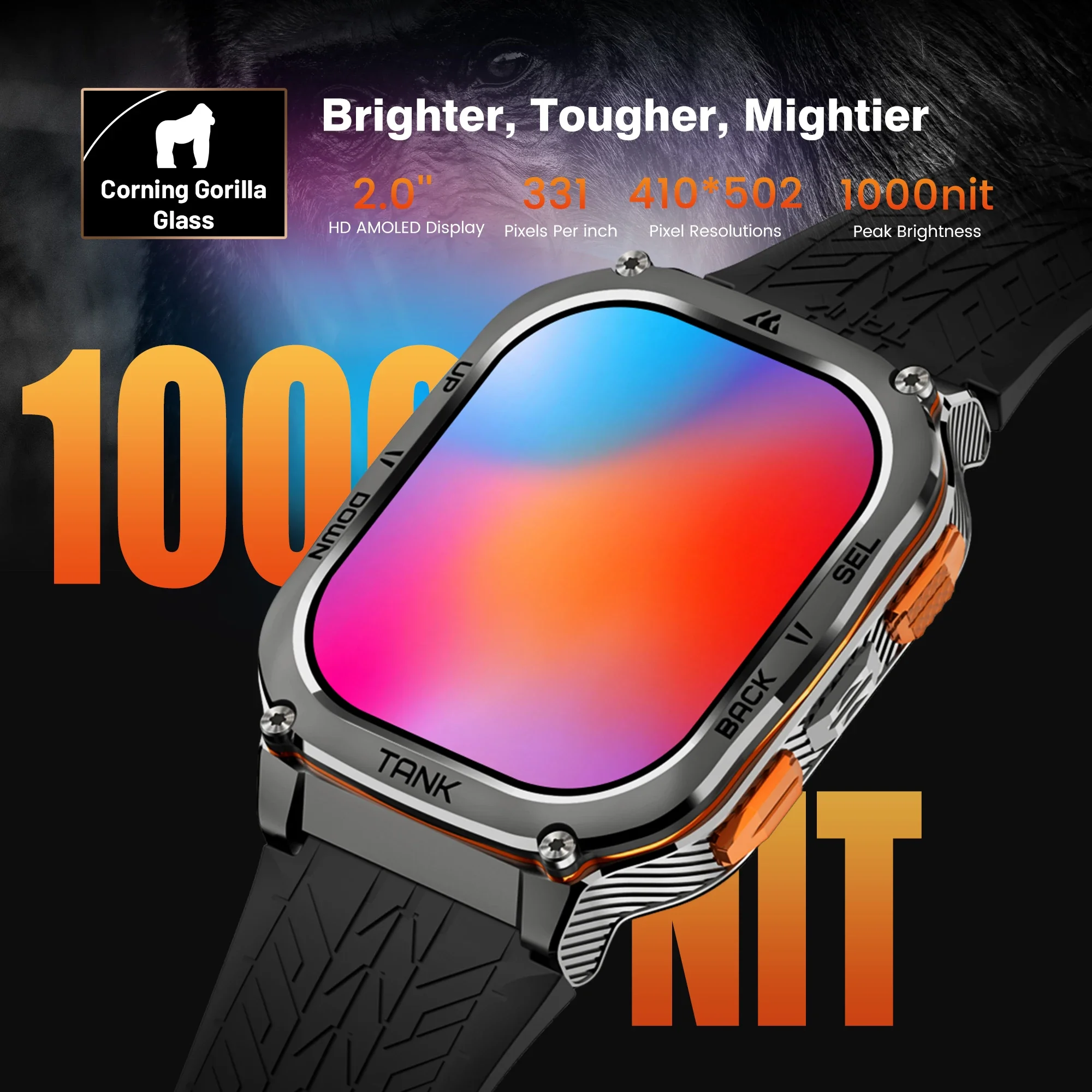 KOSPET TANK M3 Ultra GPS Smart Watch For Mentainless Steel Smartwatch 5ATM IP69K Waterproof Bluetooth Call Health Monitor - Image 5