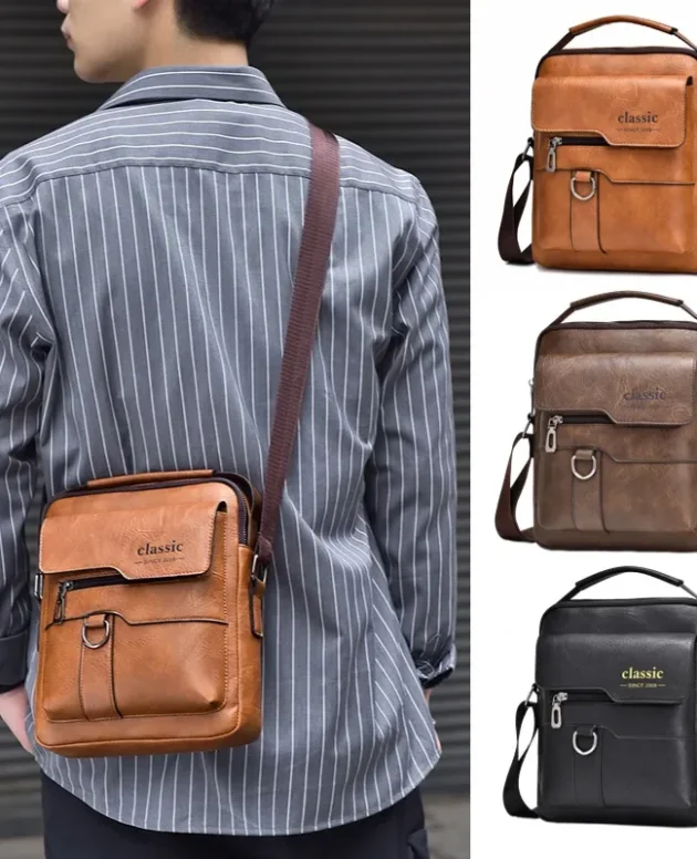 Men Crossbody Bag Men Shoulder Bags Zippers Handbags Large Capacity Artificial Leather Bag For Male Messenger Tote Bags Bolsa