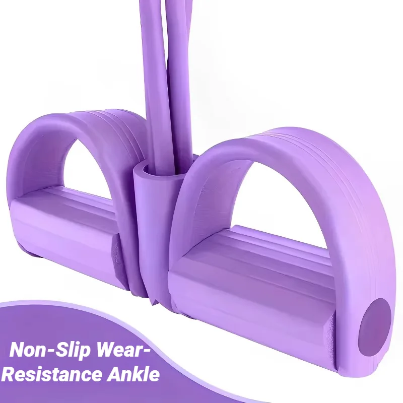 Four-Tube Pedal Tensioner Multi-Functional Household Fitness Equipment Yoga Abdominal Strengthening Elastic Band Tension Rope - Image 6